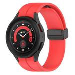 For Samsung Galaxy Watch5 / Watch5 Pro xDfind Fold Magnetic Black Buckle Silicone Watch Band(Red)