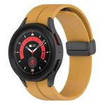 For Samsung Galaxy Watch5 / Watch5 Pro xDfind Fold Magnetic Black Buckle Silicone Watch Band(Yellow)