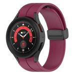 For Samsung Galaxy Watch5 / Watch5 Pro xDfind Fold Magnetic Black Buckle Silicone Watch Band(Wine Red)