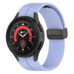 For Samsung Galaxy Watch5 / Watch5 Pro xDfind Fold Magnetic Black Buckle Silicone Watch Band(Light Purple)