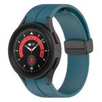 For Samsung Galaxy Watch5 / Watch5 Pro xDfind Fold Magnetic Black Buckle Silicone Watch Band(Dark Blue)