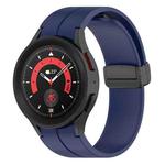 For Samsung Galaxy Watch5 / Watch5 Pro xDfind Fold Magnetic Black Buckle Silicone Watch Band(Midnight Blue)