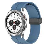 For Samsung Galaxy Watch4 / Watch4 Classic xDfind Fold Magnetic Black Buckle Silicone Watch Band(Blue)
