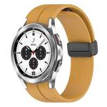 For Samsung Galaxy Watch4 / Watch4 Classic xDfind Fold Magnetic Black Buckle Silicone Watch Band(Yellow)