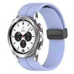 For Samsung Galaxy Watch4 / Watch4 Classic xDfind Fold Magnetic Black Buckle Silicone Watch Band(Light Purple)