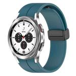 For Samsung Galaxy Watch4 / Watch4 Classic xDfind Fold Magnetic Black Buckle Silicone Watch Band(Dark Blue)