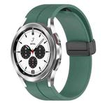 For Samsung Galaxy Watch4 / Watch4 Classic xDfind Fold Magnetic Black Buckle Silicone Watch Band(Dark Green)