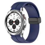 For Samsung Galaxy Watch4 / Watch4 Classic xDfind Fold Magnetic Black Buckle Silicone Watch Band(Midnight Blue)