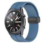 For Samsung Galaxy Watch3 41mm xDfind Fold Magnetic Black Buckle Silicone Watch Band(Blue)