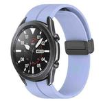 For Samsung Galaxy Watch3 41mm xDfind Fold Magnetic Black Buckle Silicone Watch Band(Light Purple)