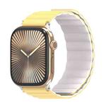 For Apple Watch 46mm / 49mm / 45mm / 44mm DUX DUCIS SD Series Double-Sided Blind Insert Silicone Magnetic Watch Strap(Light Yellow + Starlight)