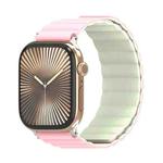 For Apple Watch 42mm / 41mm / 40mm / 38mm DUX DUCIS SD Series Double-Sided Blind Insert Silicone Magnetic Watch Strap(Light Pink + Light Green)