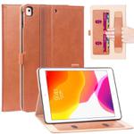 For iPad 10.2 / iPad Air 10.5 / iPad Pro 10.5 inch Retro Texture PU Horizontal Flip Leather Case with Holder & Card Slots & Hand Strap(Brown)