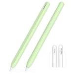 For Apple Pencil 2 / Pro Integrated Anti-roll Silicone Protective Stylus Pen Case(Green)