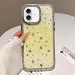 For iPhone 16 Plus Holographic Starry Pattern TPU Hybrid IMD Full Coverage Phone Case(Orange)
