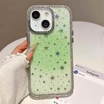 For iPhone 13 / 14 Holographic Starry Pattern TPU Hybrid IMD Full Coverage Phone Case(Green)