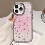 For iPhone 11 Pro Max Holographic Starry Pattern TPU Hybrid IMD Full Coverage Phone Case(Pink)