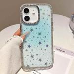 For iPhone 11 Holographic Starry Pattern TPU Hybrid IMD Full Coverage Phone Case(Blue)