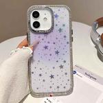 For iPhone 11 Holographic Starry Pattern TPU Hybrid IMD Full Coverage Phone Case(Purple)