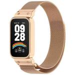 For Redmi Band 3 / Xiaomi Smart Band 9 Active xDfind Watch Frame Integrated Milan Magnetic Metal Watch Band(Rose Gold)