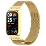 For Xiaomi Smart Band 9 Pro / 8 Pro xDfind Watch Frame Integrated Milan Magnetic Metal Watch Band(Gold)