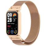 For Xiaomi Smart Band 9 Pro / 8 Pro xDfind Watch Frame Integrated Milan Magnetic Metal Watch Band(Rose Gold)