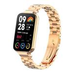 For Xiaomi Mi Band 8 Pro xDfind Watch Frame Integrated Three Beads Metal Watch Band(Rose Gold)