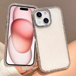 For iPhone 15 Colorful Glitter TPU Hybrid IMD Full Coverage Phone Case(White)