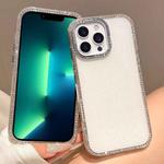 For iPhone 13 Pro Max Colorful Glitter TPU Hybrid IMD Full Coverage Phone Case(White)