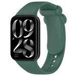 For Xiaomi Smart Band 9 Pro/8 Pro/Redmi Watch 5/4 xDfind Solid Color Black Buckle Silicone Watch Band(Dark Green)
