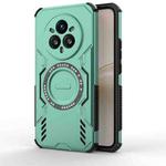 For Realme 14 Pro+ 5G Butterfly Armor MagSafe Magnetic Ring Shockproof Phone Case(Light Green)