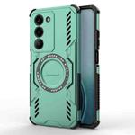 For Realme V60 Pro 5G Butterfly Armor MagSafe Magnetic Ring Shockproof Phone Case(Light Green)