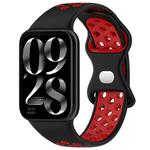 For Xiaomi Smart Band 9 Pro / 8 Pro xDfind Dual Color Butterfly Buckle Silicone Watch Band(Black Red)