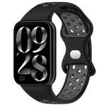 For Xiaomi Smart Band 9 Pro / 8 Pro xDfind Dual Color Butterfly Buckle Silicone Watch Band(Black Gray)