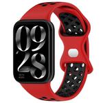 For Xiaomi Smart Band 9 Pro / 8 Pro xDfind Dual Color Butterfly Buckle Silicone Watch Band(Red Black)