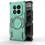 For Redmi Note 14 Pro+ 5G Butterfly Armor MagSafe Magnetic Ring Shockproof Phone Case(Light Green)