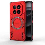 For Redmi Note 14 Pro+ 5G Butterfly Armor MagSafe Magnetic Ring Shockproof Phone Case(Red)