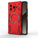 For Redmi K80 5G Butterfly Armor MagSafe Magnetic Ring Shockproof Phone Case(Red)