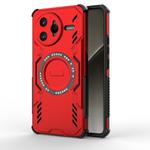 For Redmi K80 Pro 5G Butterfly Armor MagSafe Magnetic Ring Shockproof Phone Case(Red)