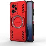 For Redmi Note 12 Pro 5G Global Butterfly Armor MagSafe Magnetic Ring Shockproof Phone Case(Red)