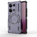 For Redmi Note 13 Pro 4G Global Butterfly Armor MagSafe Magnetic Ring Shockproof Phone Case(Purple)