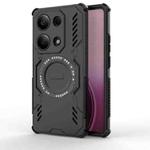For Redmi Note 13 Pro 4G Global Butterfly Armor MagSafe Magnetic Ring Shockproof Phone Case(Black)