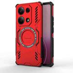For Redmi Note 13 Pro 4G Global Butterfly Armor MagSafe Magnetic Ring Shockproof Phone Case(Red)