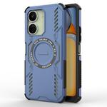 For Redmi 13C 4G Global Butterfly Armor MagSafe Magnetic Ring Shockproof Phone Case(Blue)