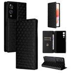 For Cubot A10 Cubic Grid Texture Flip Leather Phone Case(Black)