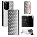 For Cubot A10 Cubic Grid Texture Flip Leather Phone Case(Silver)