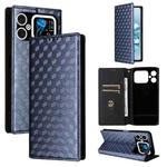 For Cubot A20 Cubic Grid Texture Flip Leather Phone Case(Blue)