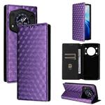 For Cubot A30 Cubic Grid Texture Flip Leather Phone Case(Purple)