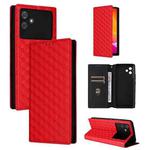 For Cubot Note 21 Cubic Grid Texture Flip Leather Phone Case(Red)