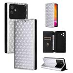For Cubot Note 21 Cubic Grid Texture Flip Leather Phone Case(Silver)